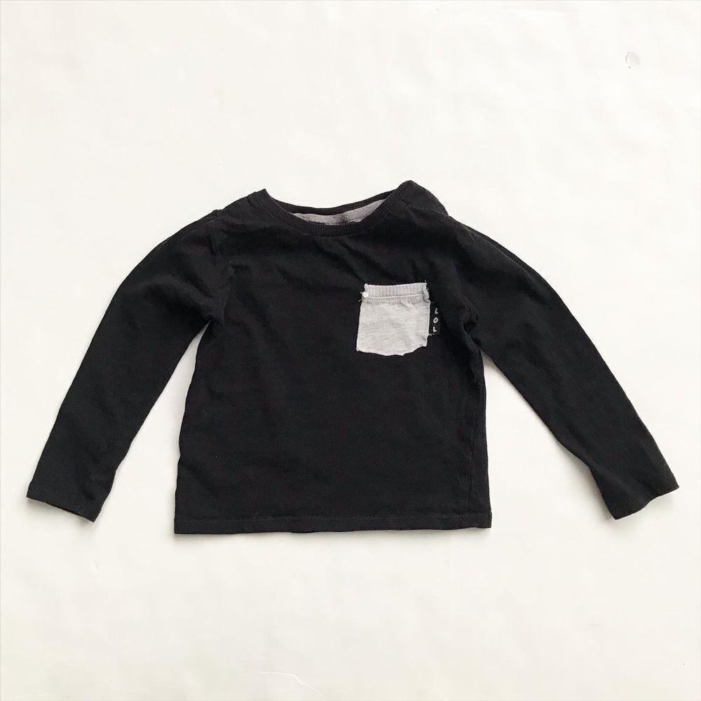 Zara black long sleeve top VGUC (tag cut out)12-18 months